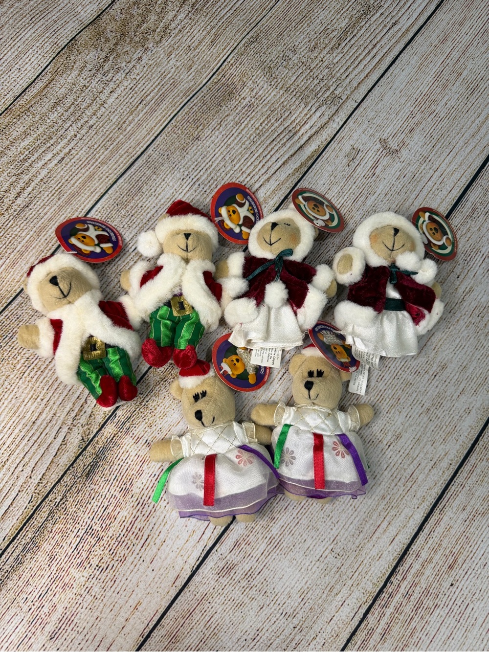 VTG 2005 2006 Starbucks Holiday Mini Bearista Plush Lot of 6 NWT